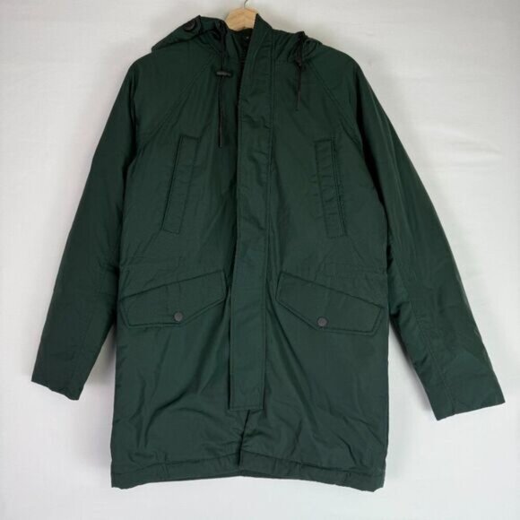 Everlane Men The ReNew Long Relaxed Fit Hooded Parka Scarab Green XS - Picture 2 of 11